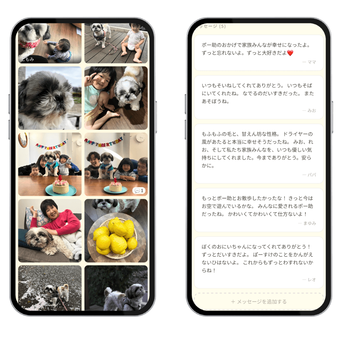 写真もメッセージも、みんなで持ち寄って、みんなで綴る。